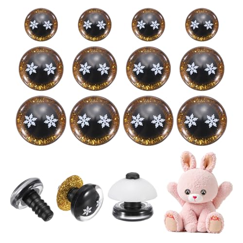 Yeux de sécurité réalistes haut de gamme PATIKIL flocon de neige doré pour doudou 30x
