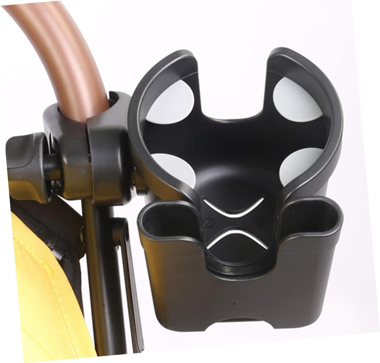 Abs Plastic Stroller Cup Holder with Phone Box Bottle Rack for Trolley Multi-Purpose Stroller Accessory Organizer in Black Reliable and Practical for Parents