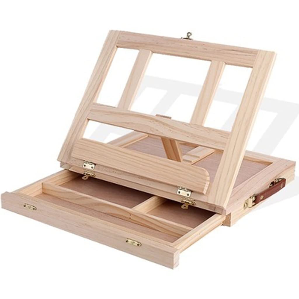 HADECOLL Wooden Desktop Easel Portable Sketch Artist Drawing Board Stand Watercolor Oil Painting Art Supplies