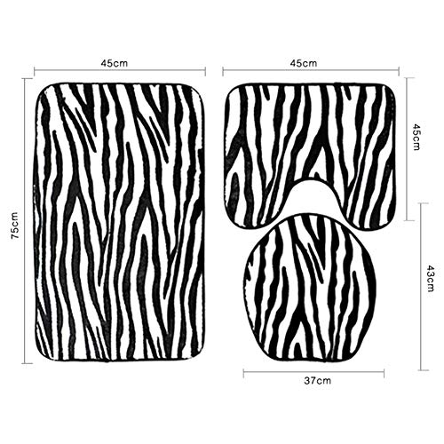 Zhuhaixmy Badematten Set 3tlg - 3D Tiger Muster Rutschfeste 3 Stücke Wasser absorbierende Sitz Deckel Haus Dekoration – Bild 6