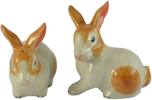 Miniatura 4 de Blanco y marrón conejo sal pimientos conjunto estatuilla de cerámica decoración del hogar mesa de comedor