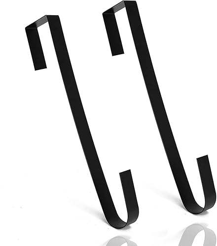 2 ganchos de corona para puerta delantera, colgadores de corona de 15 pulgadas, para interiores o exteriores, colgador de corona para Pascua,