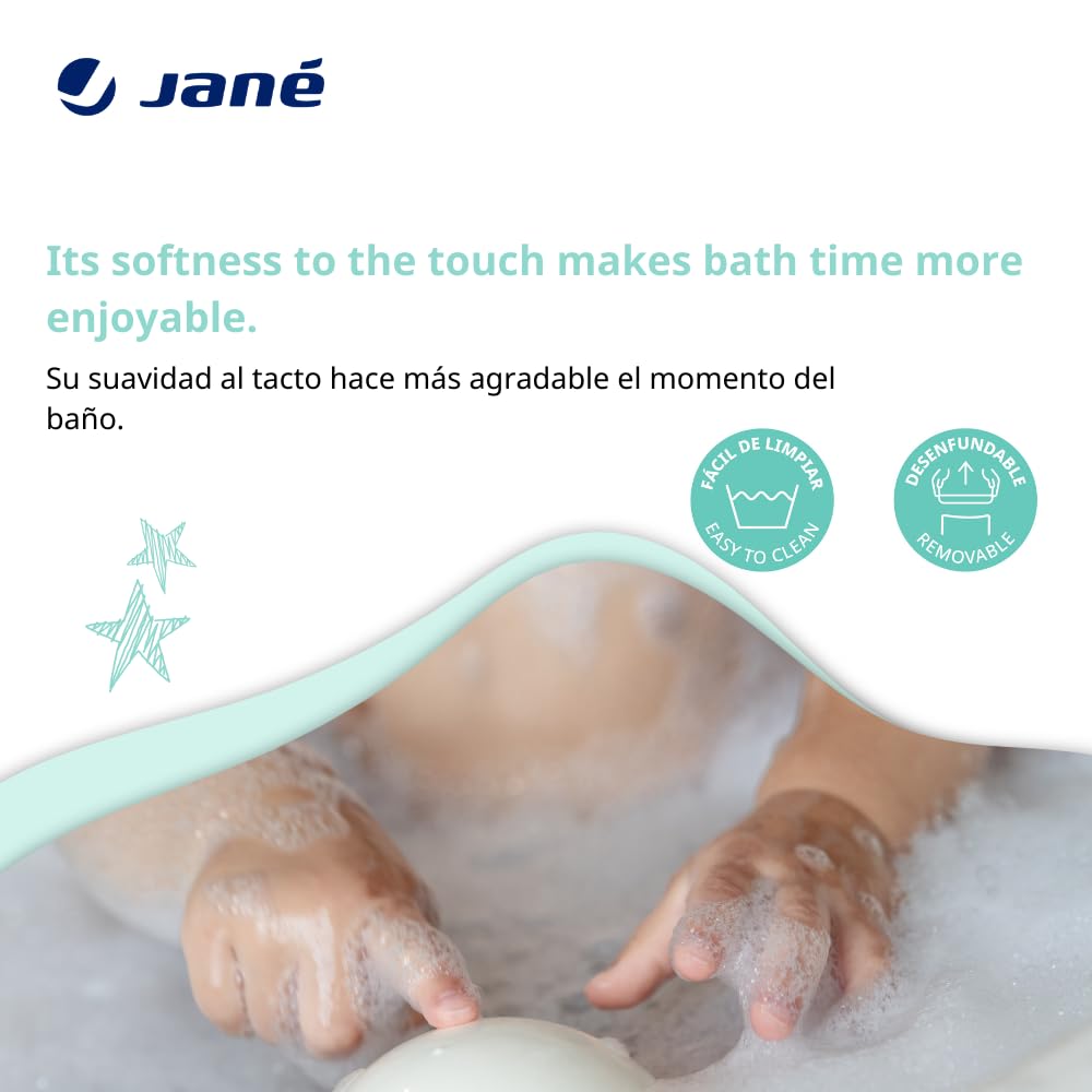 Jané Hamaca de Baño para Bebé, de 0 a 6 meses, para Bañera o Plato Ducha, Antimoho, Apto Lavadora