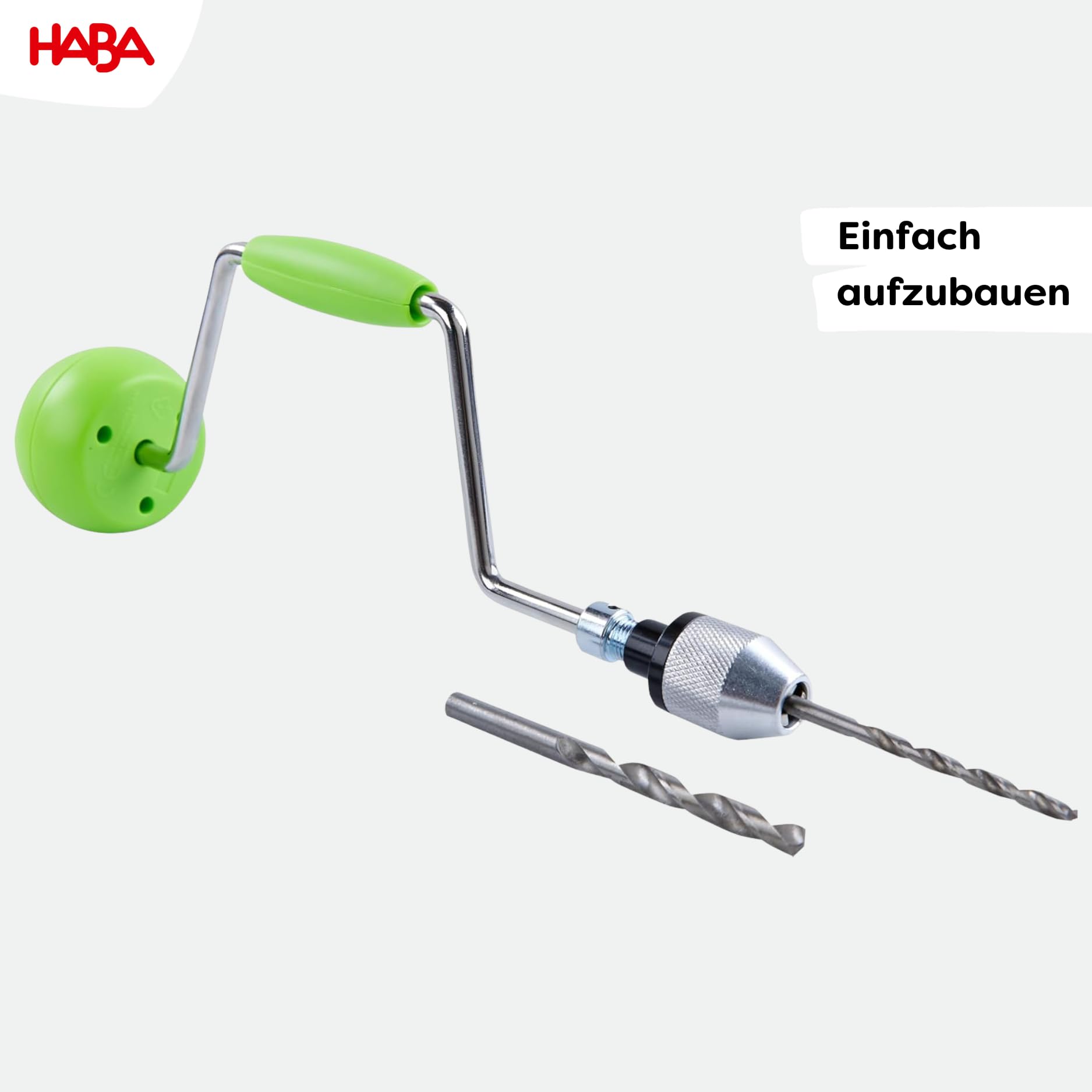 HABA Terra Kids 1306912001 wyciągarka wiertnicza – dla dzieci w wieku od 6 lat – narzędzie dla dzieci – wiertło do drewna – ergonomia dla małych dłoni – dla dzieci od 6 lat – wspomaga motorykę