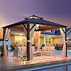   EROMMY-12x12-Hardtop-Gazebo-Galvanized-Steel-Outdoor-Gazebo-Canopy-Double-Vented-Roof-Pergolas-Aluminum-Frame-with-Netting-and-Curtains-for-GardenPatioLawnsParties