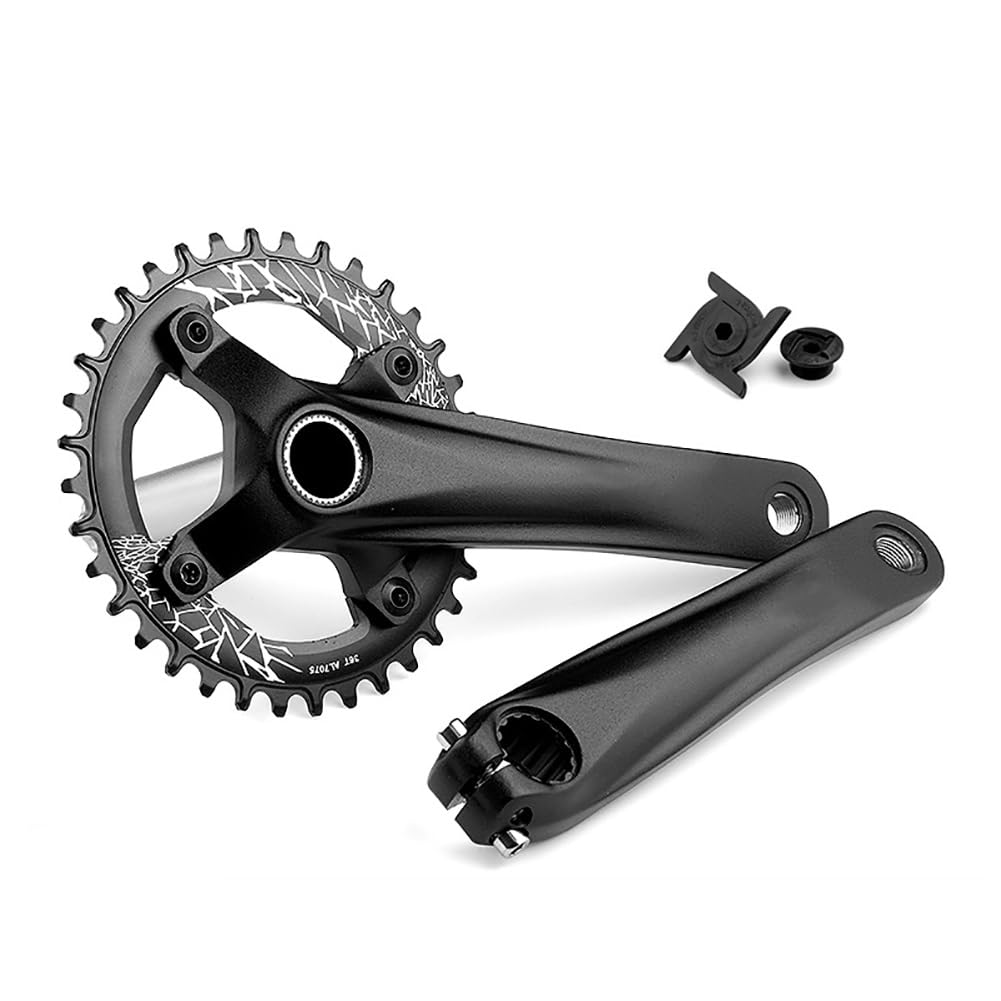 Guarnitura per mountain bike da 170 mm, guarnitura cava integrata 104 36T, velocità singola, denti stretti e larghi, corona rotonda, set di pedivelle per 8/9/10/11/12 pollici, lega di alluminio
