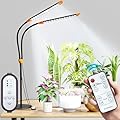 Mxculior LED Grow Light, Full Spectrum Desk Stand Plant Light with White Blue Red LEDs for Indoor Plants, Height/Angle Adjustable Growing Lamp, 10-Level Dimmable, Auto On Off Timing 4/8/12H, Black