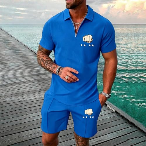 Tenue d'été 2 pièces pour homme avec imprimé noix de coco pour le sport et loisirs