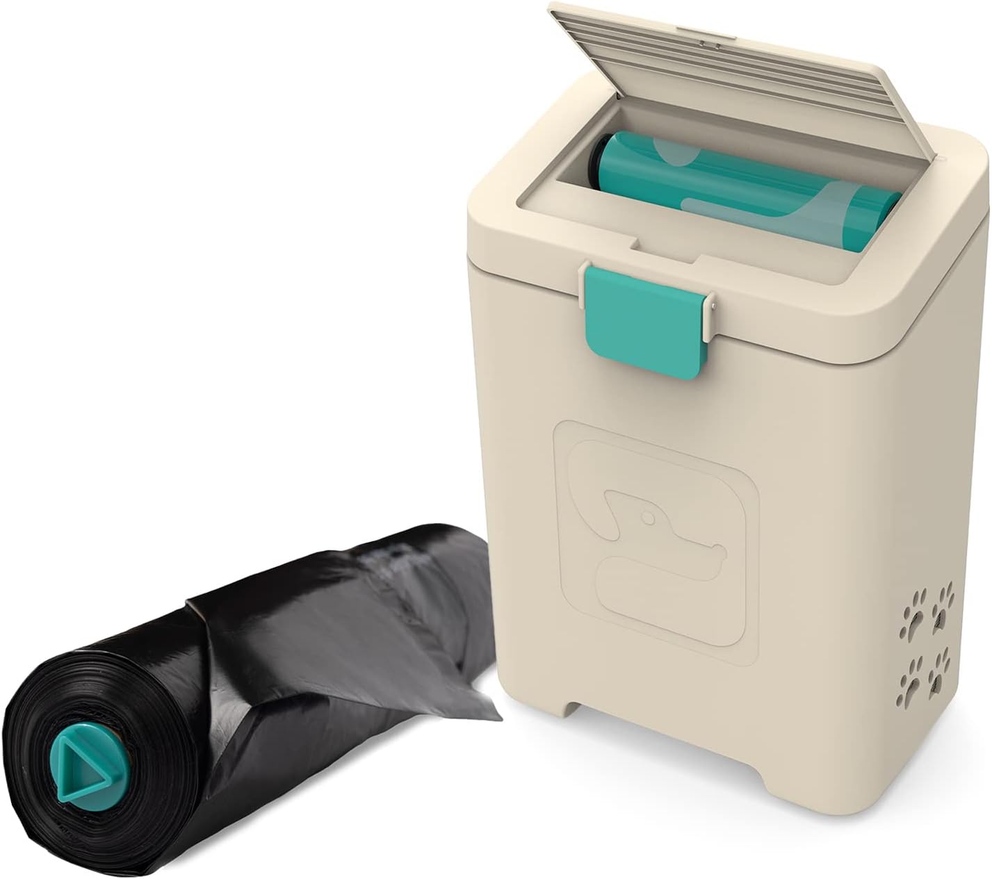 PawPail Cat Waste Station with Trash Can Liners, Suitable for Outdoor Use, Black Trash Bags are Recycled Plastic Cat Litter Bags with Mild Floral Scent, Ensures Convenient 20 Cat Waste Disposal Liner