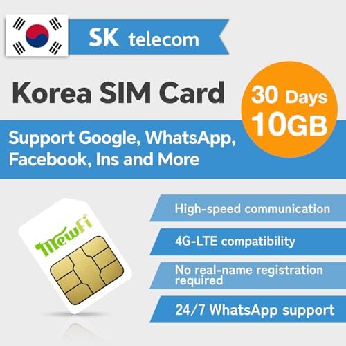 Korea SIM Card 30 Days 10GB, HighSpeed Communication