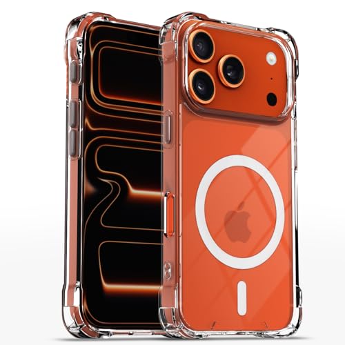 Image of Outlouders Back Cover for iPhone 17 Pro /Pro Max / 18 Pro /Pro Max | Magnetic -Safe | Transparent PC + TPU | Magnetic Support | Shockproof Protection Bumper Case (Transparent)