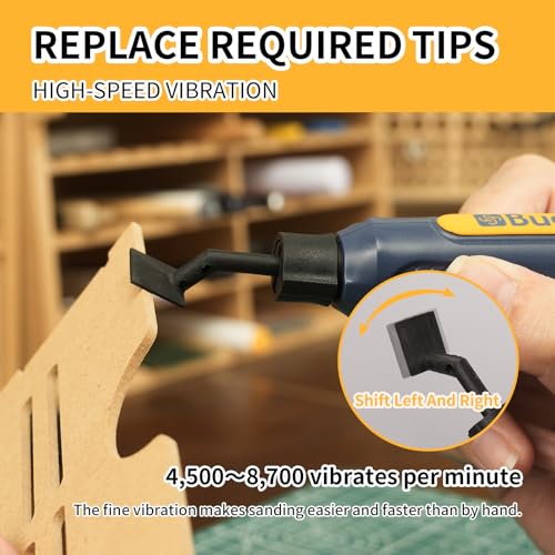 image for Bucasso Cordless Pen Sander, 5-Speed and USB Charging with LED Light, 