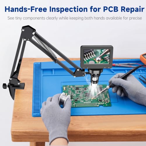Image of 4.3 Inch Digital Soldering Microscope with C-Clamp