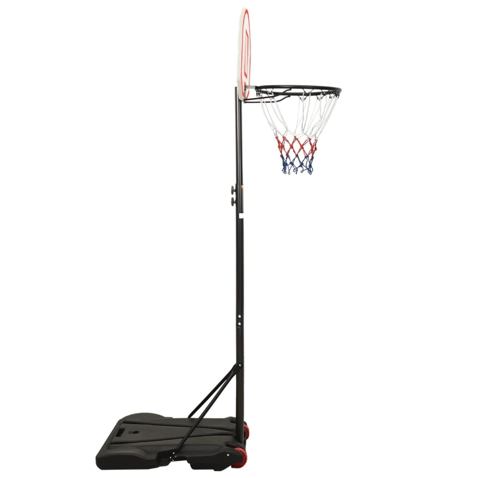 LAPOOH Stojak do koszykówki biały 216-250 cm polietylen, artykuły sportowe, lekkoatletyka, koszykówka, obręcze do koszykówki-93655