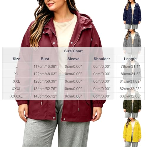 Chaqueta impermeable para mujer con capucha ajustable y bolsillos 4