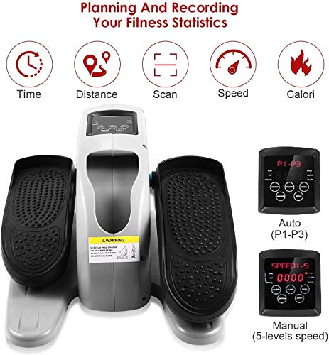 ANCHEER Under Desk Elliptical, Indoor Mini Pedal Exerciser, Electric Under Desk Elliptical Machine Trainer with Built in Display Monitor Quiet