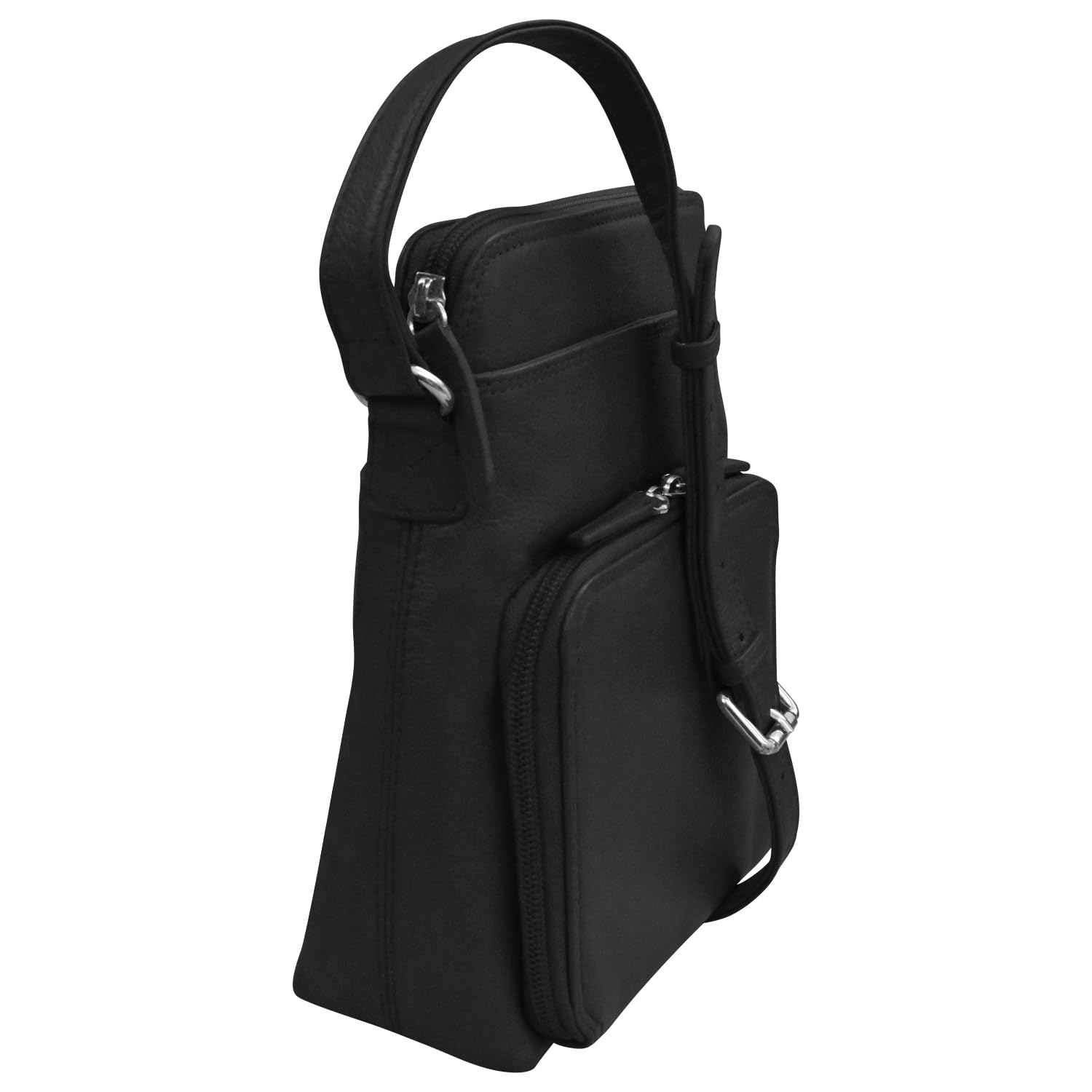 ili New York Damen Leder Schultertasche W/Seite Organisieren Umhängetasche