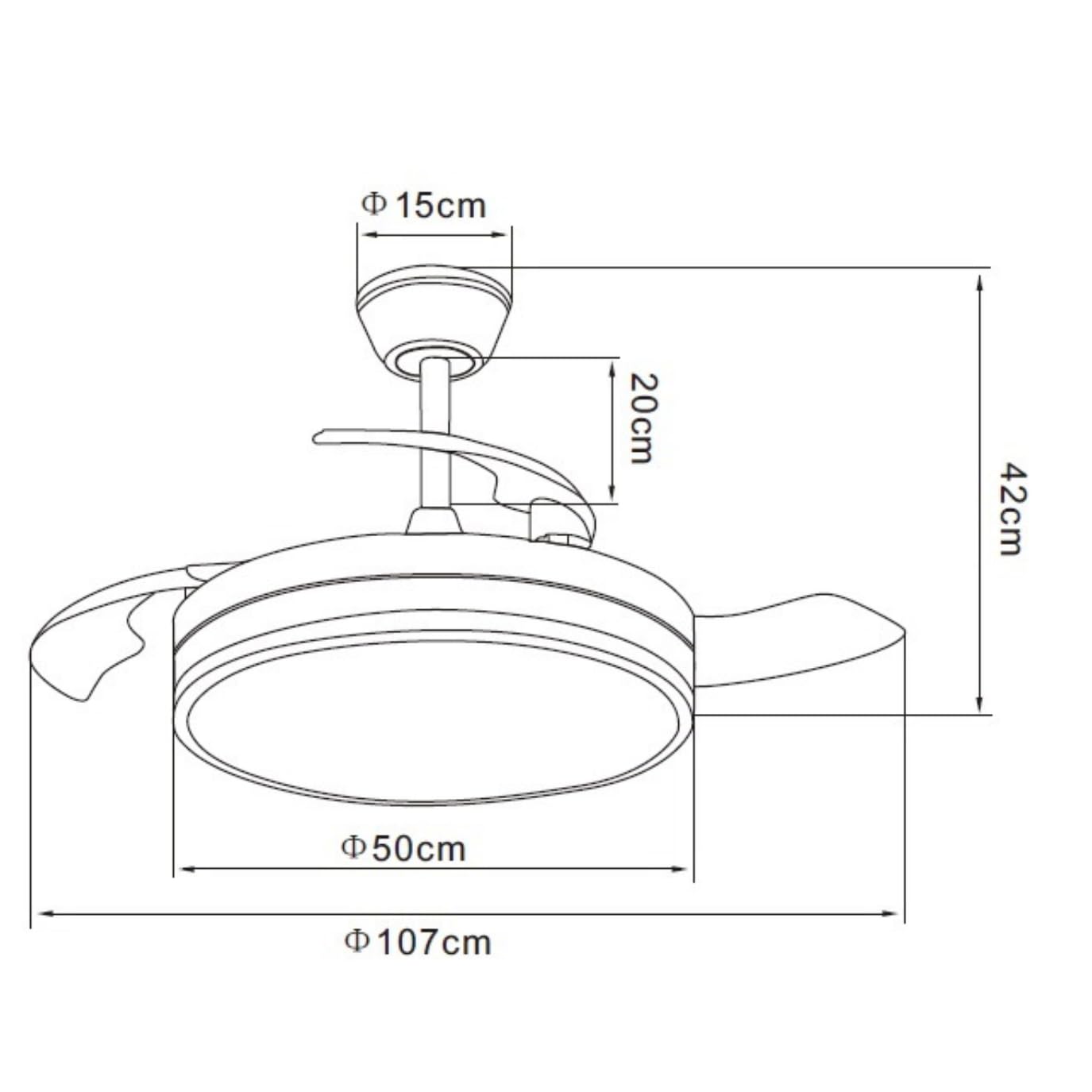 NARVI Ventilador de Techo Blanco con Luz LED Regulable, Motor DC 30W Silencioso de Bajo Consumo, Lámpara Ventilador con Mando a Distancia, 3 Aspas Retráctiles, Función Invierno Verano, LOVANIA 1576 WH