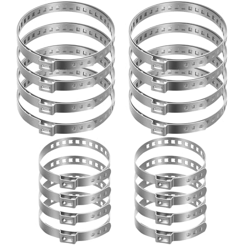 16 Pcs Collier de Serrage pour Soufflet de Cardan, Collier Soufflet Cardan en Acier Inox, Universel Colliers de Serrage réglables 20-50/50-120 mm pour...