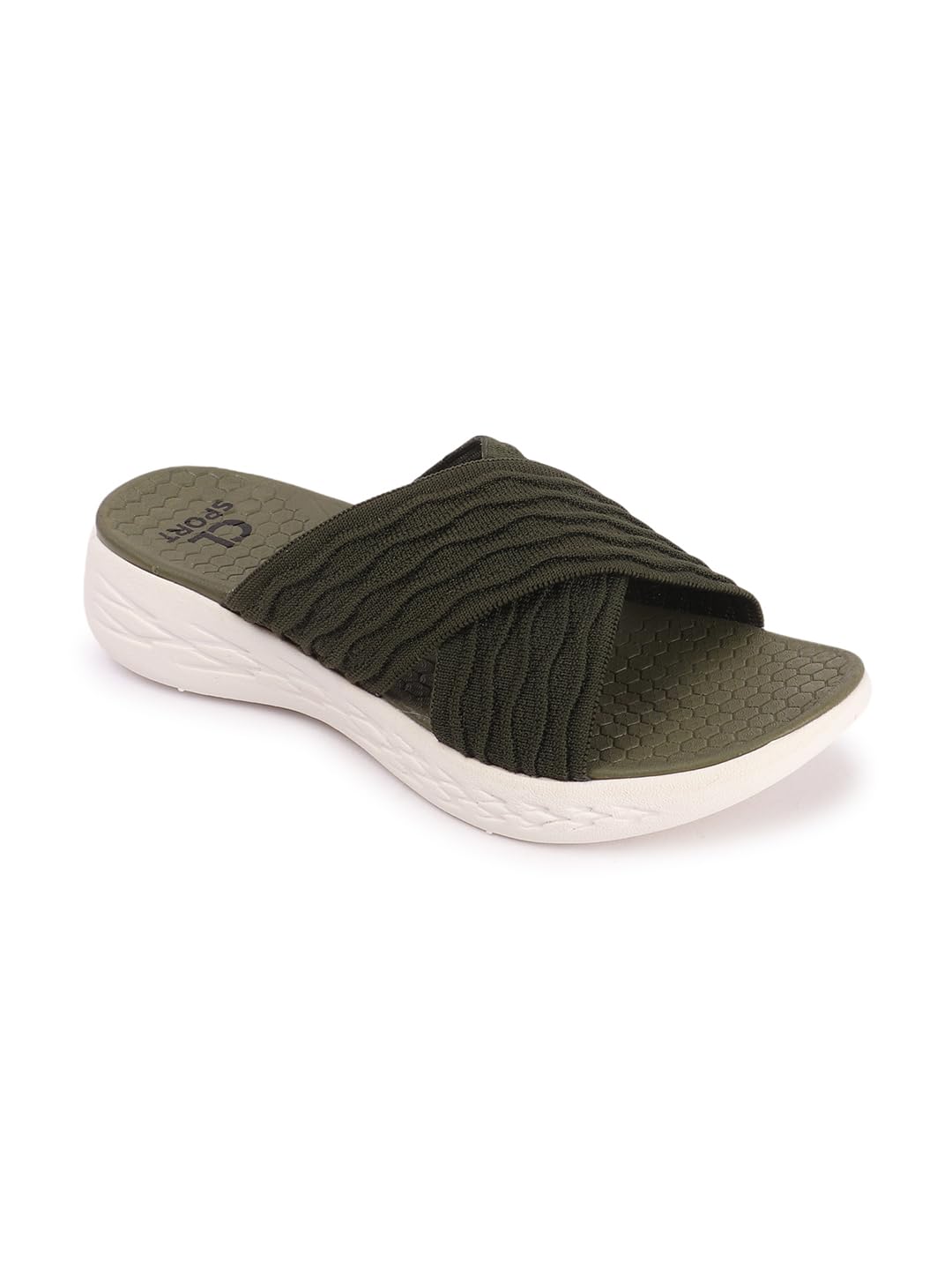 women's Criss-Cross Fly Knit Comfort Slides-image-35