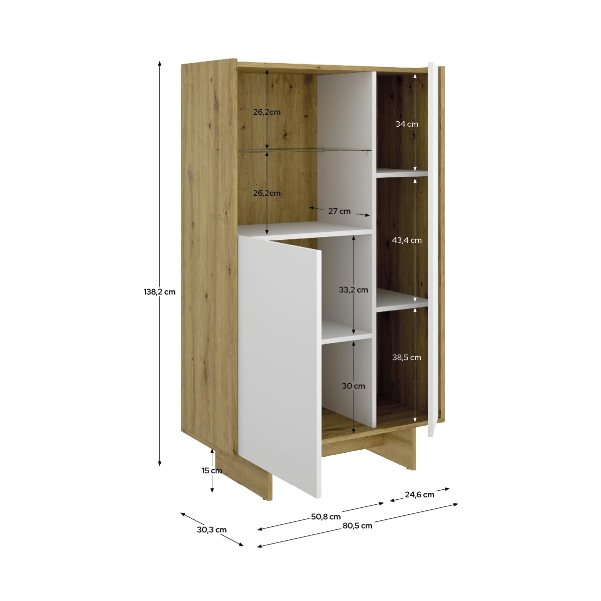 DEKIT Grupo RIMOBEL KA - APARADOR Vertical 2P+1CAJ