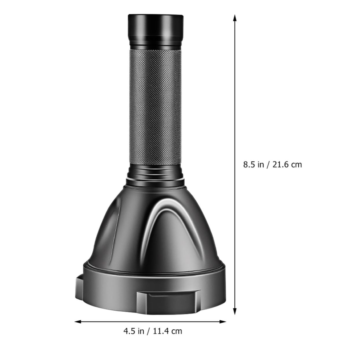 Torcia LED Portatile da 5000mah, Luce Forte per Campeggio | Lega di Alluminio Nera, Lente Convessa, Struttura Resistente alla Pressione, per Caccia ed Escursione