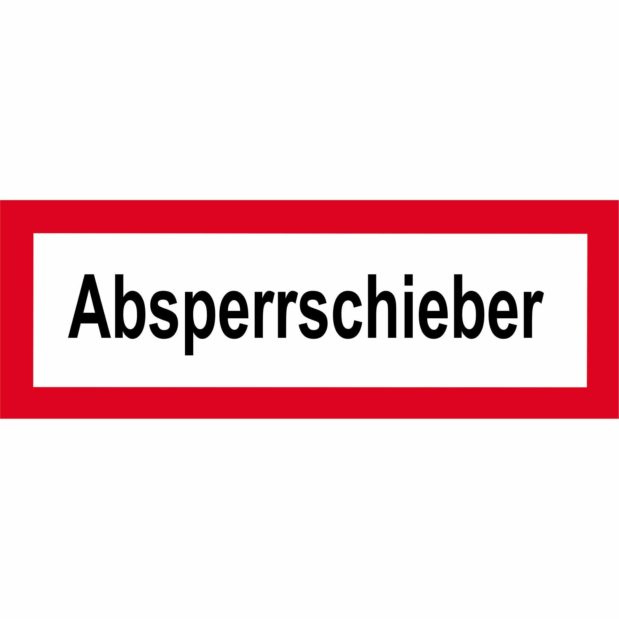 Indigos UG - Schild Brandschutz Absperrschieber - 42,00 cm x 14,80 cm - Warnung - Sicherheit - Hotel, Firma, Haus - Aluverbundplatte 3mm - Hinweisschild - Warnschild