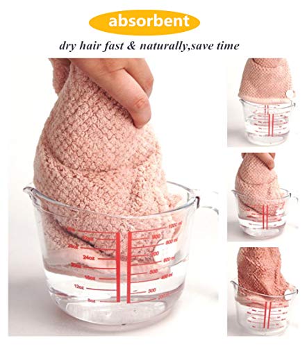 Ivymei Microfiber Hair Drying Towel,Head Towel Wrap Turban Twist,Shower Cap,Dry Hair Cap,Fluffy Pineapple Hair Towel Fleece Head Towel For Women Girl(Khaki) #TOP4