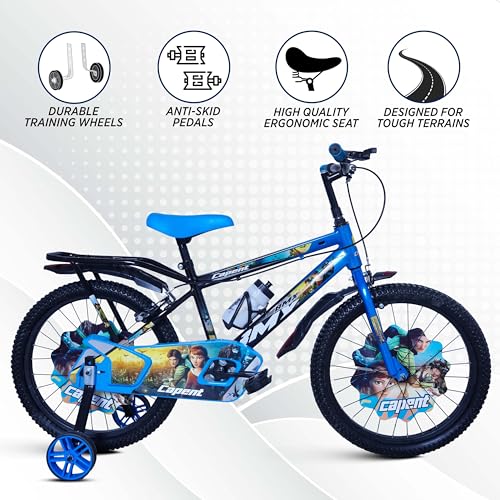 Image of CAPENT BMX 20T Cycle for Kids Girls with Balance Wheel & Back Carrier | Rigid Fork | Frame 12.5 Inch | Ideal for 6 to 9 Years Girls Kids Bike (Blue)