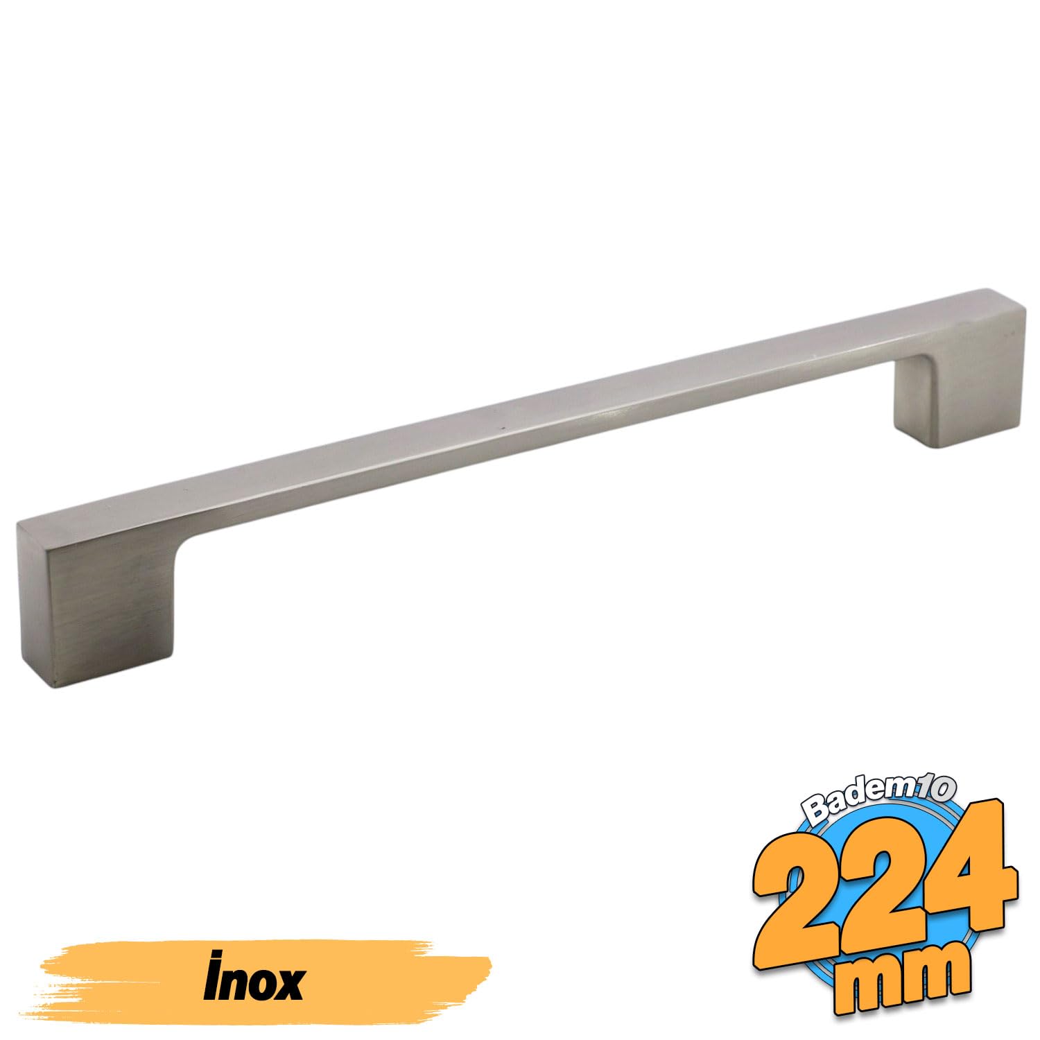 Meram (224 mm - 22.4 cm) İnox Metal Mobilya Mutfak Çekmece Dolap Dolabı Kapak Kulbu Kulpu Kulpları