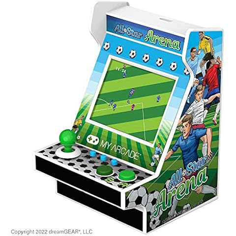 MY ARCADE All-Star Arena Nano Player - 4.5" Fully Playable Portable Mini Arcade Machine with 207 Retro Games, 2.4" Screen Color Display Cover