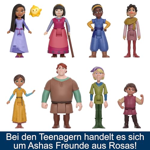 Mattel Disneys Wish Die Teens-Pack aus 8 beweglichen Minipuppen und Sternenfigur, HPX36 – Ansicht 3