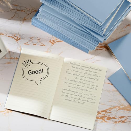 Image of Mimorou 100 Pcs A5 Journals Notebooks Bulk,Light Blue,Lined | Kraft Softcover Small Notebooks 5.5 Inch x 8.3 Inch Notepads with 60 Page 30 Sheet for Writing Sketch Travel Office Supplies