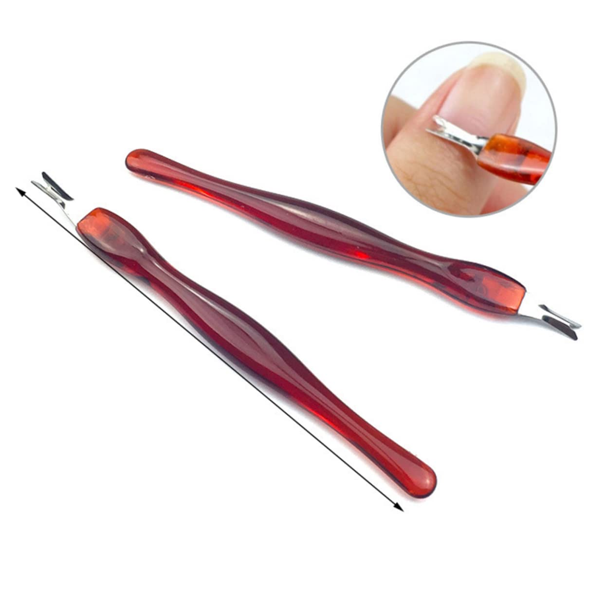 Beavorty Non-slip Handle Dead Skin Remover Tool Cuticle Pusher Fork Nail Care Toe Clipper