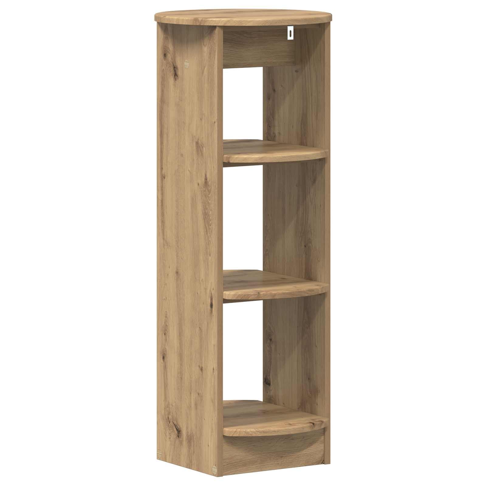 Armario lateral de roble Artisan, 40 x 40 x 100 cm, moderno mueble de baño de madera | Armario auxiliar delgado con 3 estantes para salón, pasillo, comedor