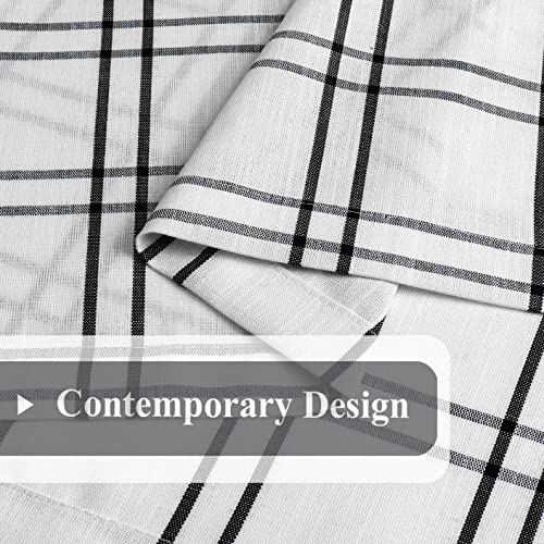 Bapawfish Black White Buffalo Plaid Check Curtain Panels 84 Inch Length thumb #4