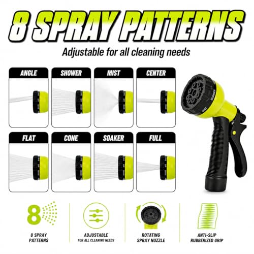 Image of RV Outdoor Shower Hose, RV Quick Connect Water Hose for RV Exterior Shower | Retractable 15FT RV External Shower Hose with 8 Spray Modes for Dog Wash, Muddy Feet, Camping Gear & Outdoor Cleanup