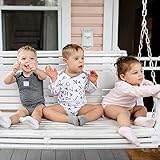 Burt's Bees Baby unisex baby Bodysuits, 3-pack Long & Short-sleeve One-pieces, 100% Organic Cotton Bodysuit, A-bee-c, 3 Months US