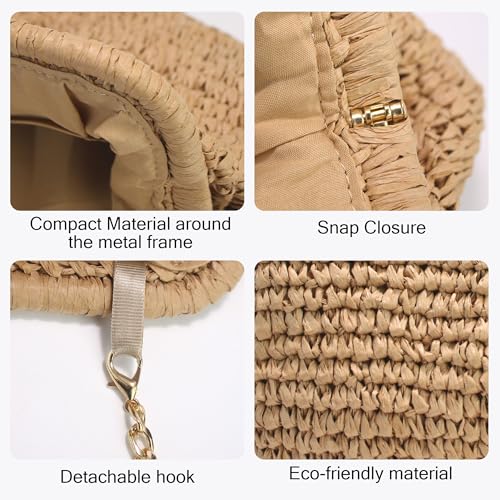 Versatile summer clutch beach elegant straw crossbody bag for women vacation essentials shoulder purse stylish wicker4