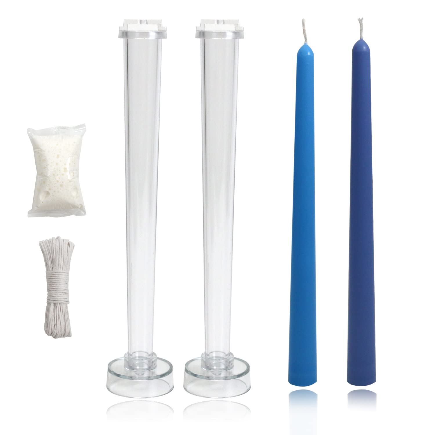 2pcs Taper Candle Mold, 10.2 Inch Clear Plastic Tapered Candlesticks Candle Molds, for Wedding, Parties, Dinner, Home Decor