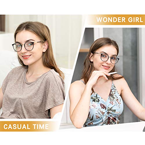 Image of DUCO Blue Light Glasses for Women Men Blue Ray Blocking Glasses Computer Glasses for Teens Retro Round Eyeglasses W013