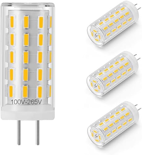 Yosenmi Bombilla LED GY6.35 equivalente a bombilla halógena de 40 W, base bi-pin tipo JC, CACC 12 V-24 V, blanco cálido 3000 K, no regulable,
