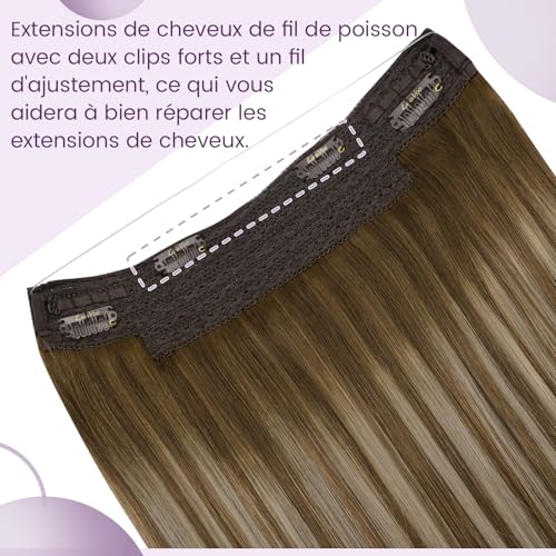 Extension Fil Invisible Cheveux Naturel 80g Volume Ajustable
