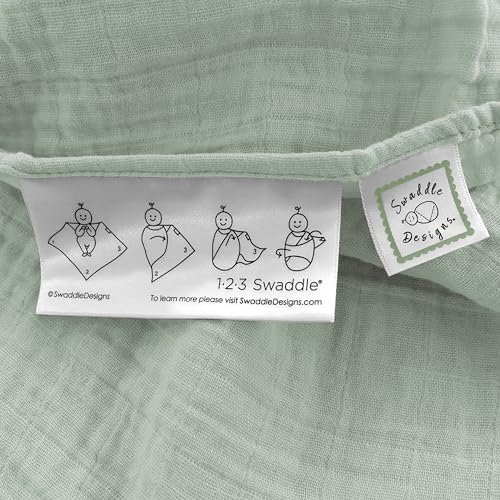 Image of SwaddleDesigns Cotton Muslin Swaddle Blankets for Babies, Set of 4, Neutral Receiving Blankets for Newborn, Baby Registry & Gift, 46x46 inches, Spring Garden
