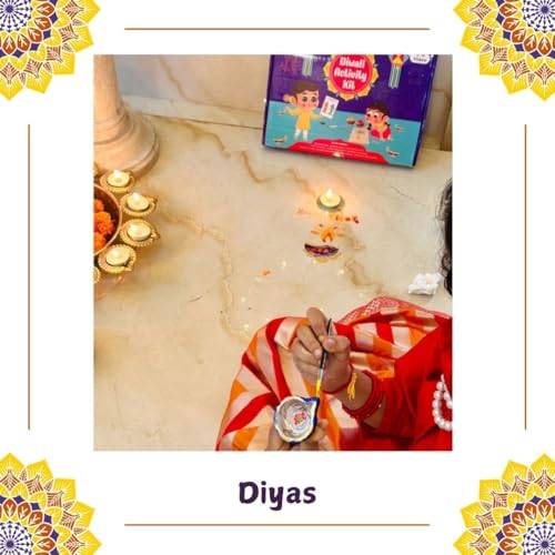 Image of Learning Dino Diwali Art and Craft Kit for Kids | Diwali Gift for Kids Age - 3,4,5,6,7,8