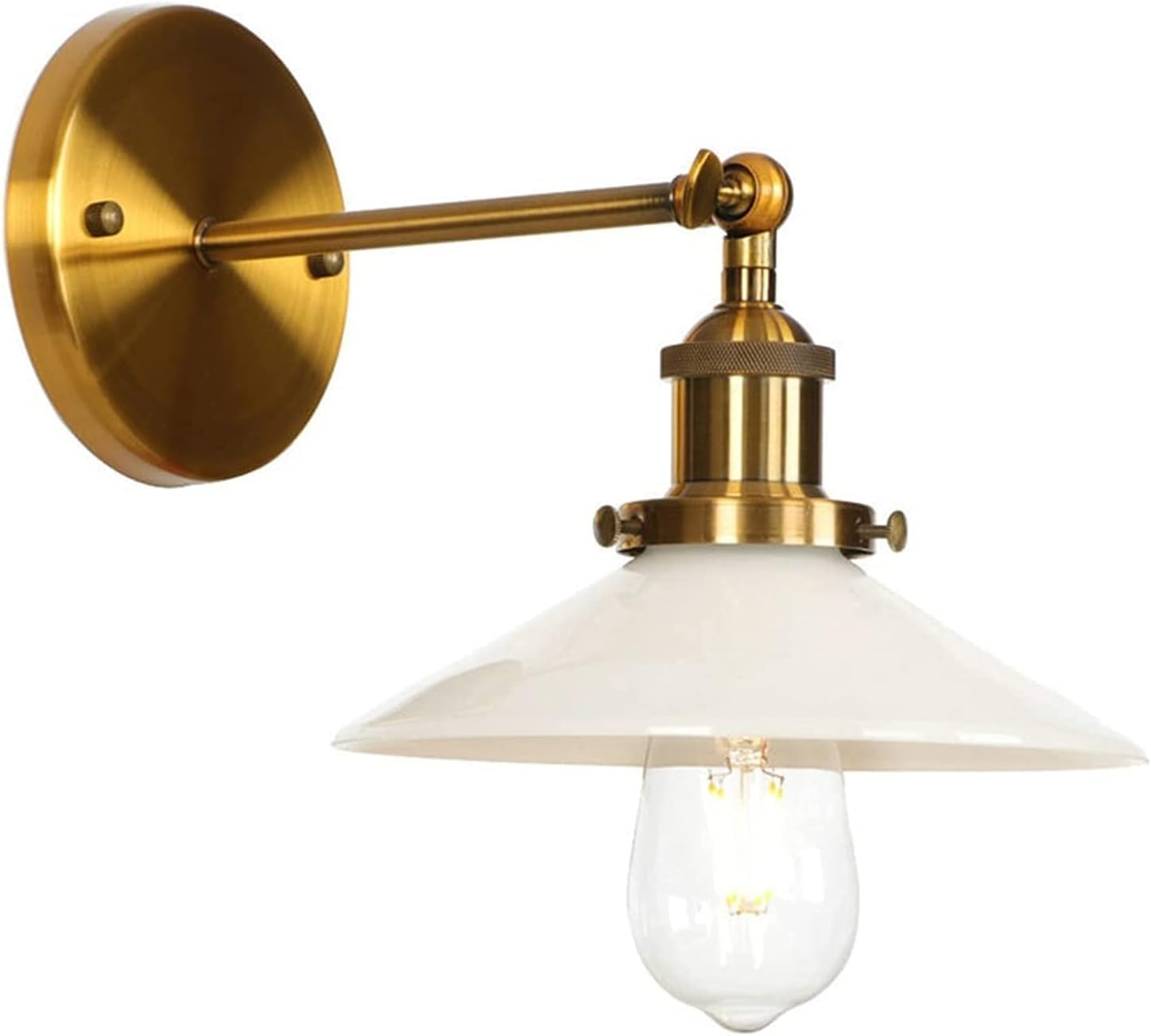 CWCQGH Wall Lamp Gold Bronze Wall Lights Transparent Glass Lampshade Adjustable Wall Sconce Lighting Fixture Wall Mount Sconce