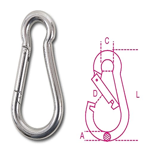 Mousquetons en acier inoxydable AISI 316 anti rouille pour éviter le blocage des chaînes