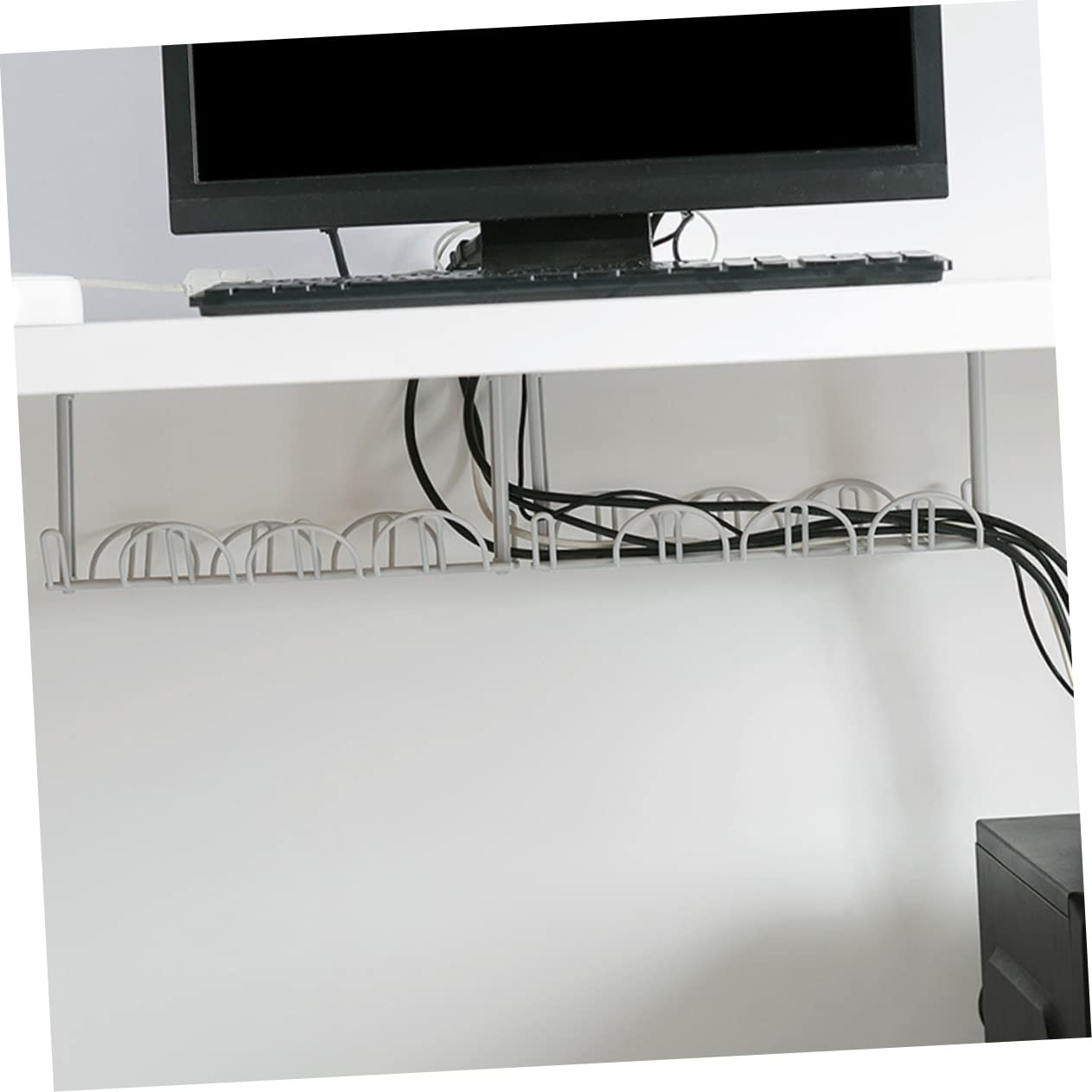 Caja Organizadora De Cables ZOFUN - Pack De 2 Tamaños (Grande Y Mediano), Plástico Blanco, Para Regletas Y Adaptadores