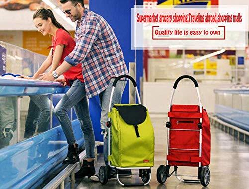 YQGOO Einkaufswagen Klappwagen Haushalt Tragbarer Einkaufswagen Spurstange 180 & deg; zusammenklappbarer 57L Kleiner Push-Pull-Wagen mit großem Fassungsvermögen Leicht und leicht zu zerlegen – Bild 4