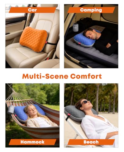 Trakiom Inflatable Camping Pillow with Carabiner, Air Travel Pillow - image 8